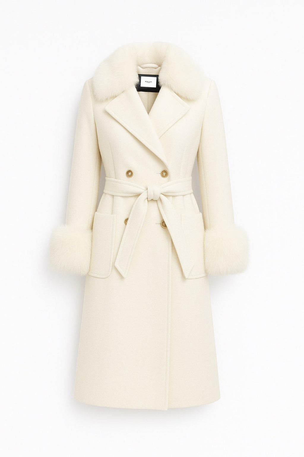 WOOL COAT WITH FOX FUR