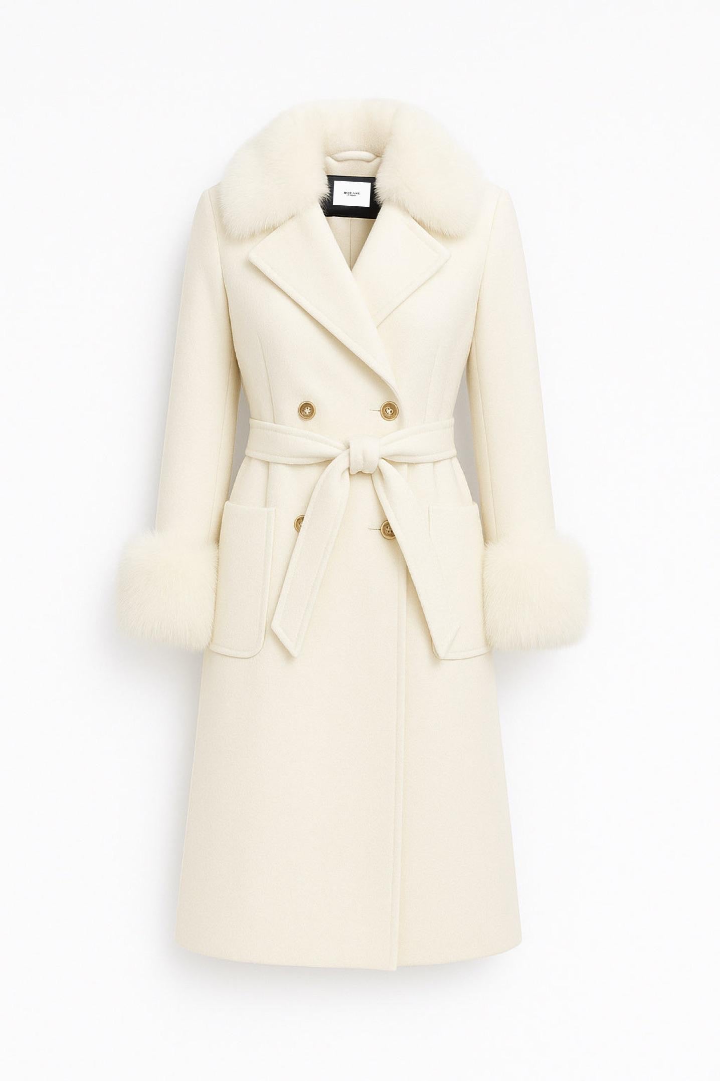 WOOL COAT WITH FOX FUR